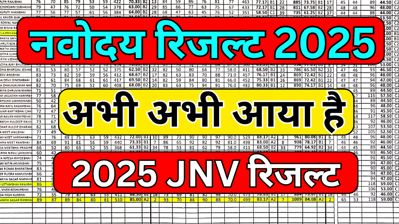 लो आ गया नवोदय विद्यालय का रिजल्ट – तुरंत चेक करें!