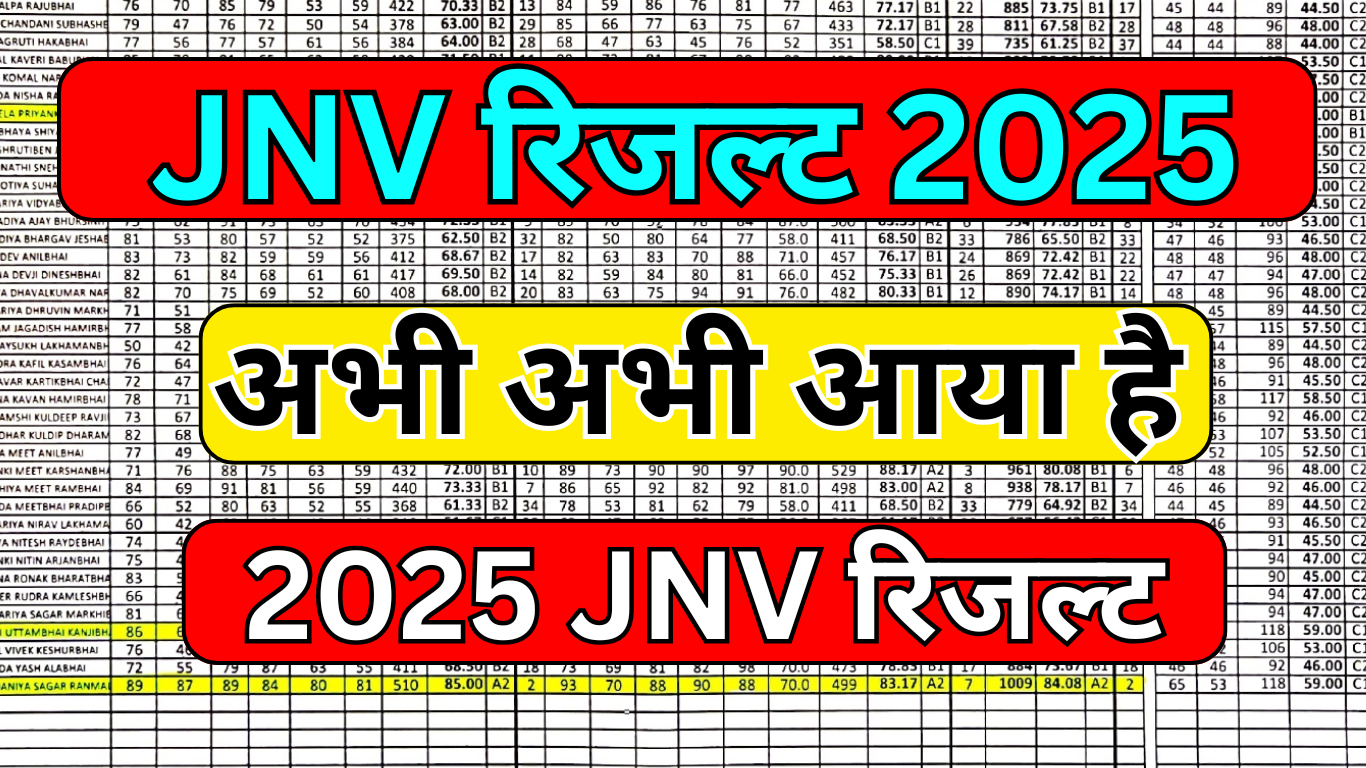 लो आ गया नवोदय रिजल्ट – तुरंत चेक करें!