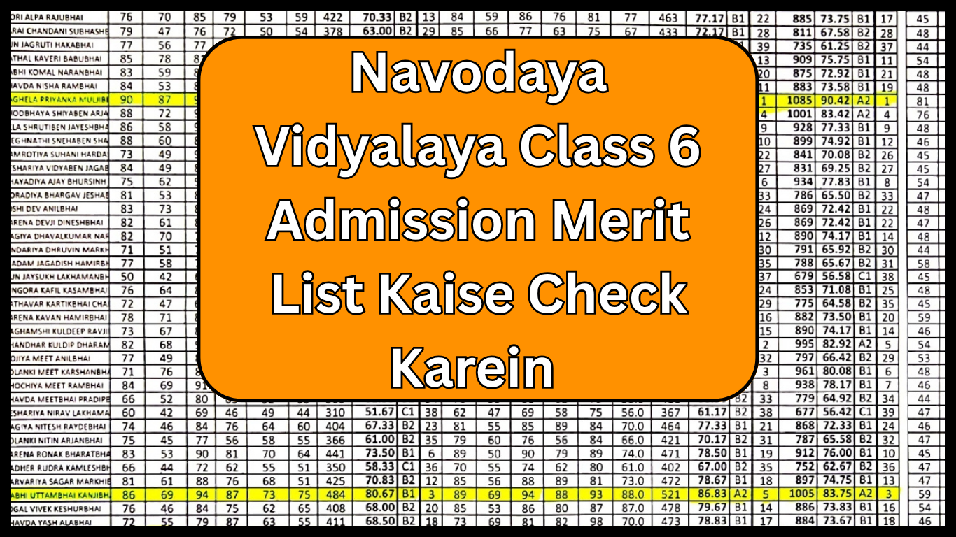 Navodaya Vidyalaya Class 6 Admission Merit List Kaise Check Karein