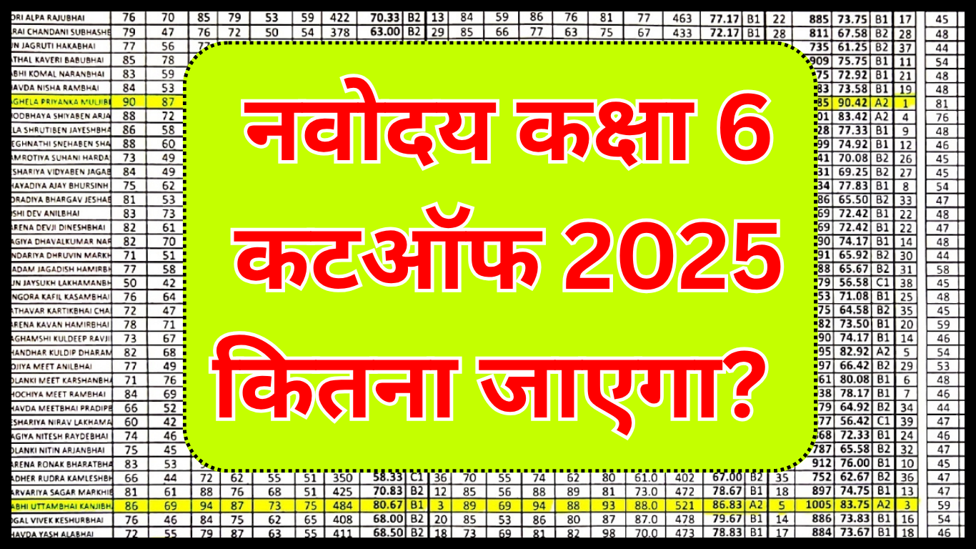 नवोदय कक्षा 6 कटऑफ 2025 कितना जाएगा?