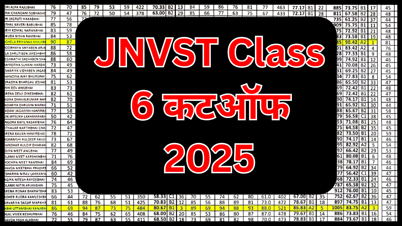 JNVST Class 6 कटऑफ 2025