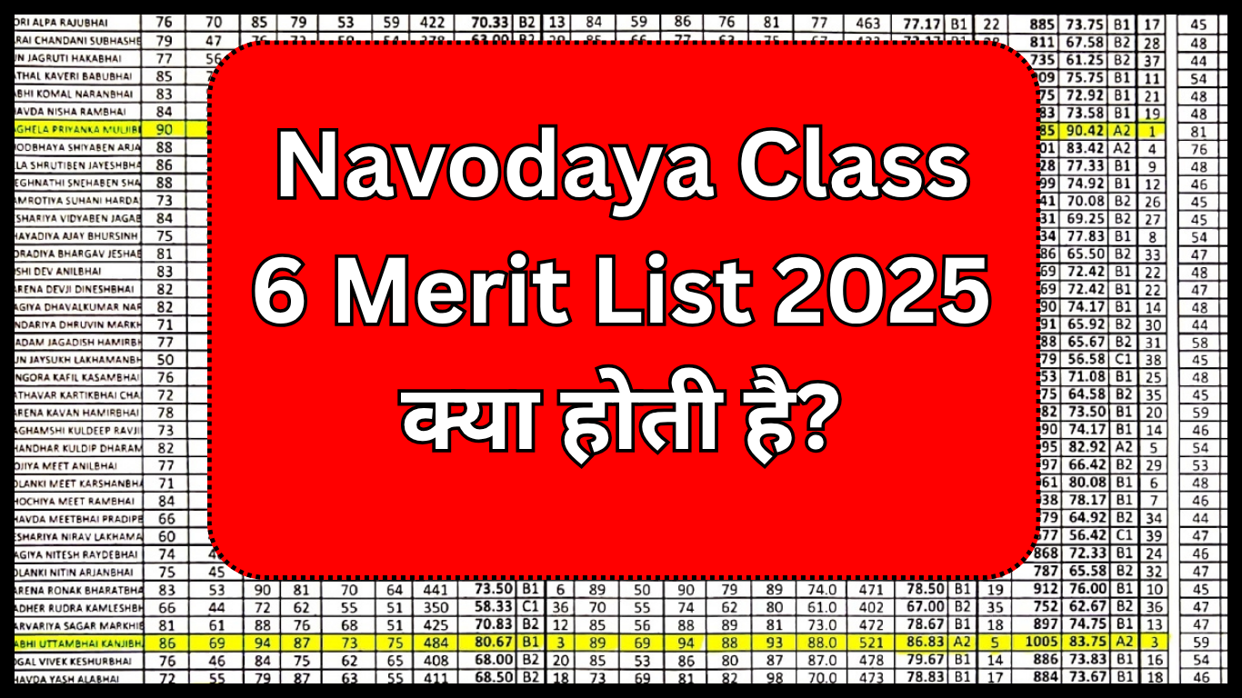 Navodaya Class 6 Merit List 2025 क्या होती है?