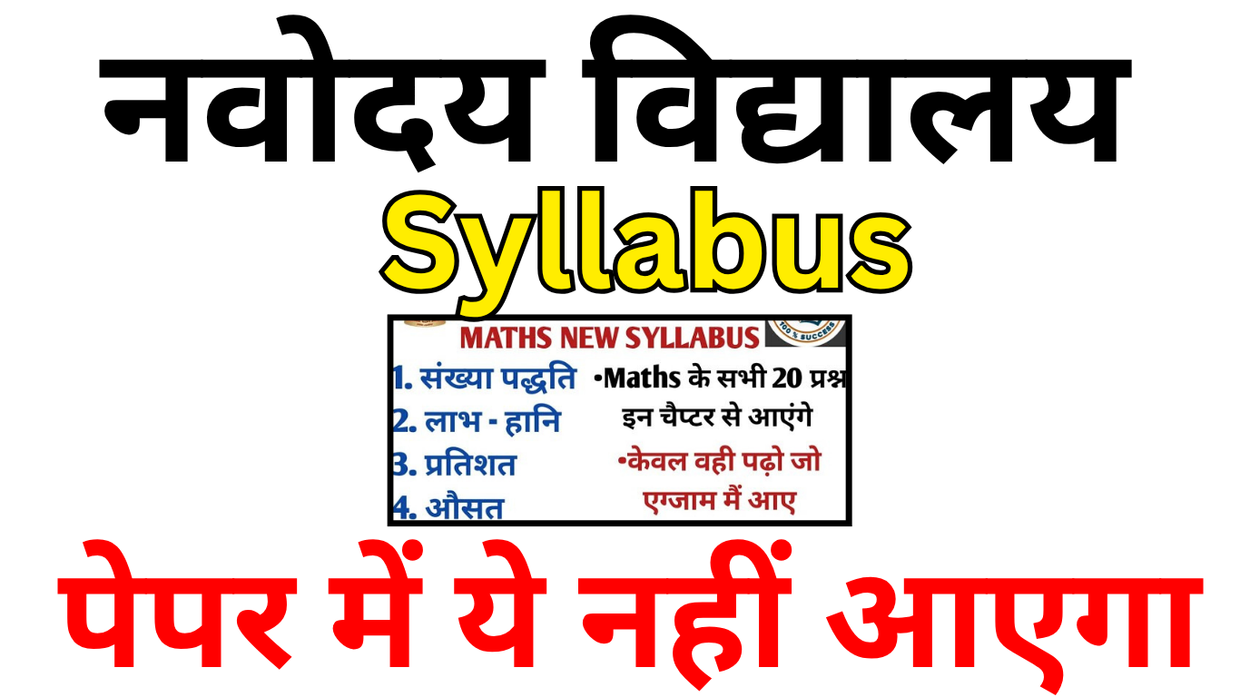 Navodaya Syllabus 2025 – Complete Subject-wise Overview