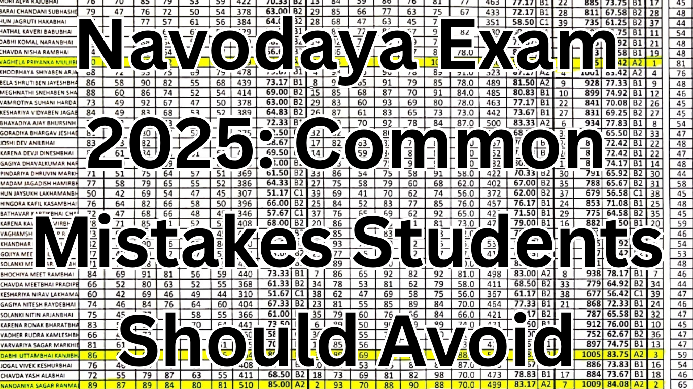 Navodaya Exam 2025: Common Mistakes Students Should Avoid