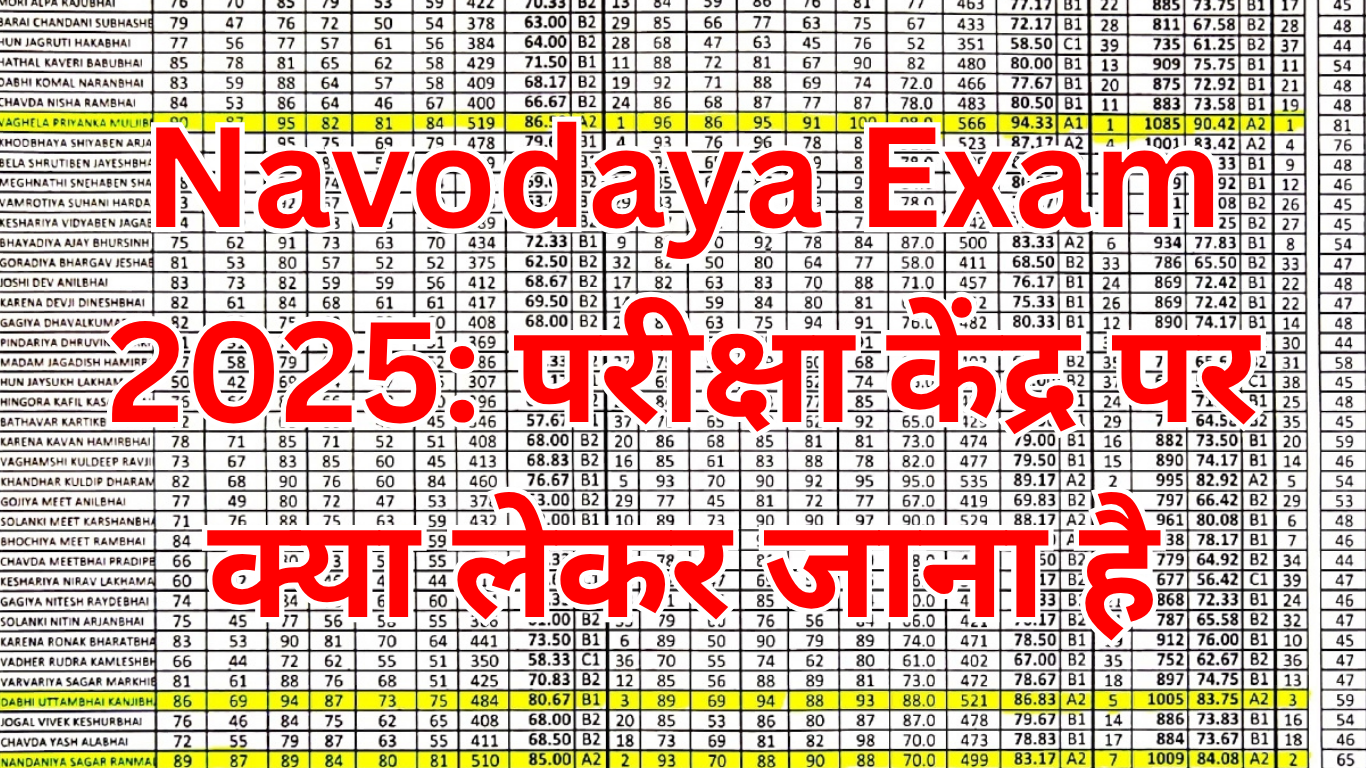 Navodaya Exam 2025: परीक्षा केंद्र पर क्या लेकर जाना है