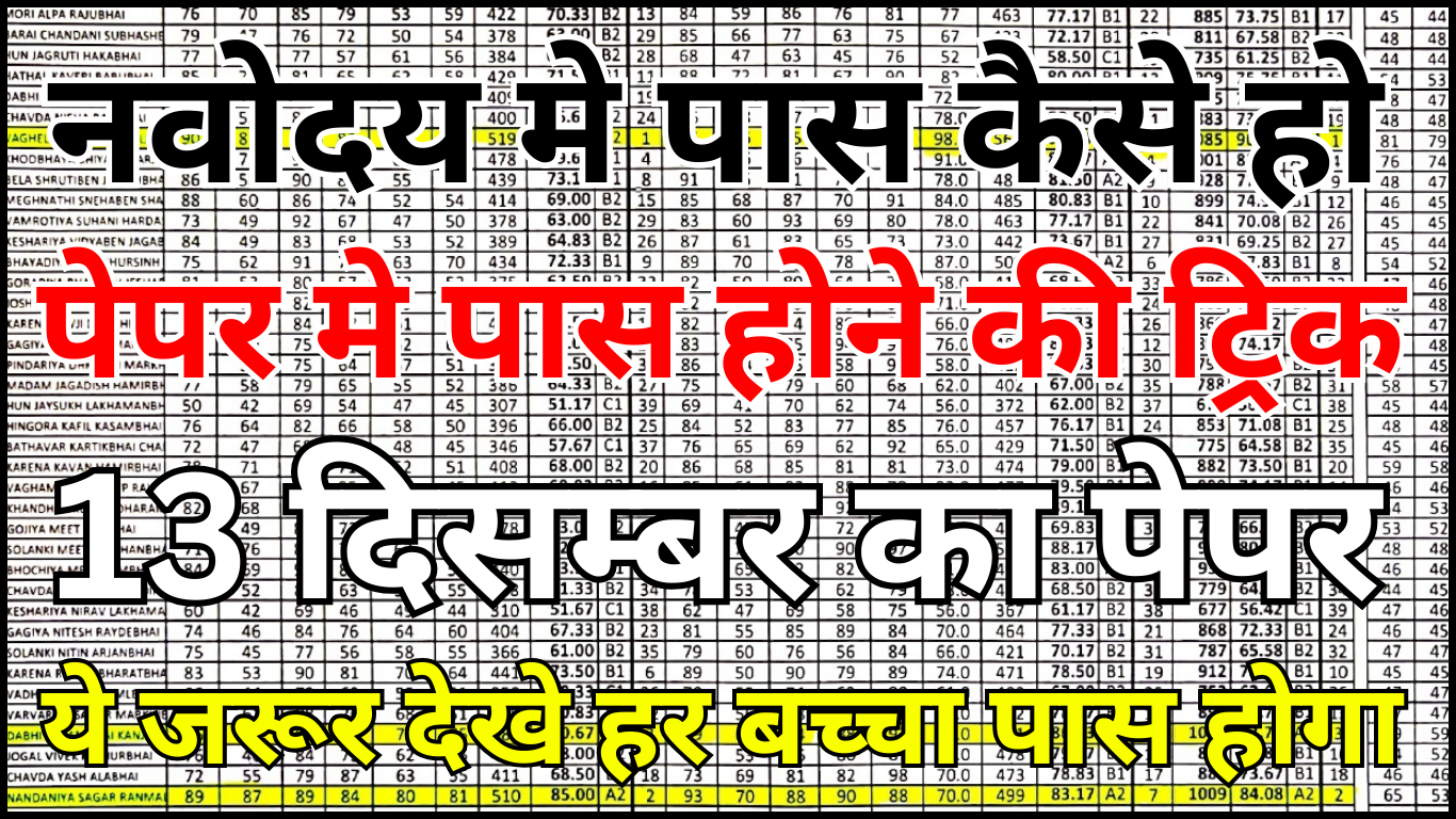 नवोदय परीक्षा पास करने का सरल तरीका