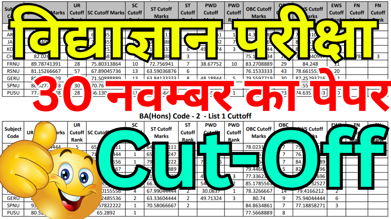Vidyagyan Exam Cut Off पिछली साल की तुलना में