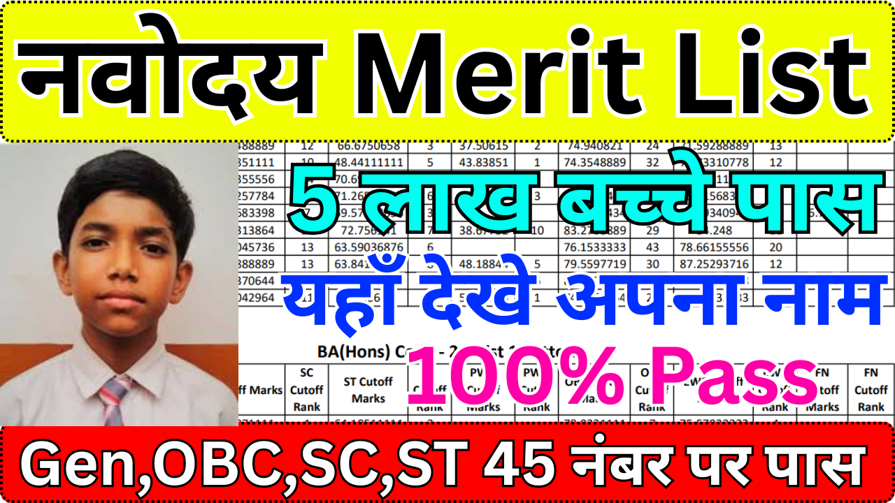 नवोदय कक्षा 6 प्रवेश मेरिट सूची 2025 – अभी देखें