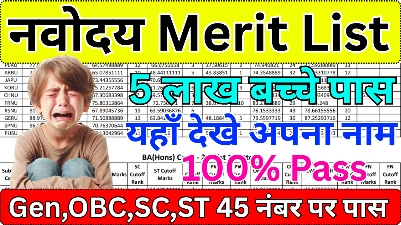 Navodaya Entrance Merit List 2025 – Check Name Online