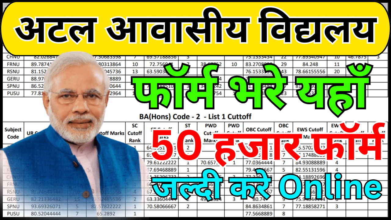 अटल आवासीय विद्यालय ऑनलाइन आवेदन 2026