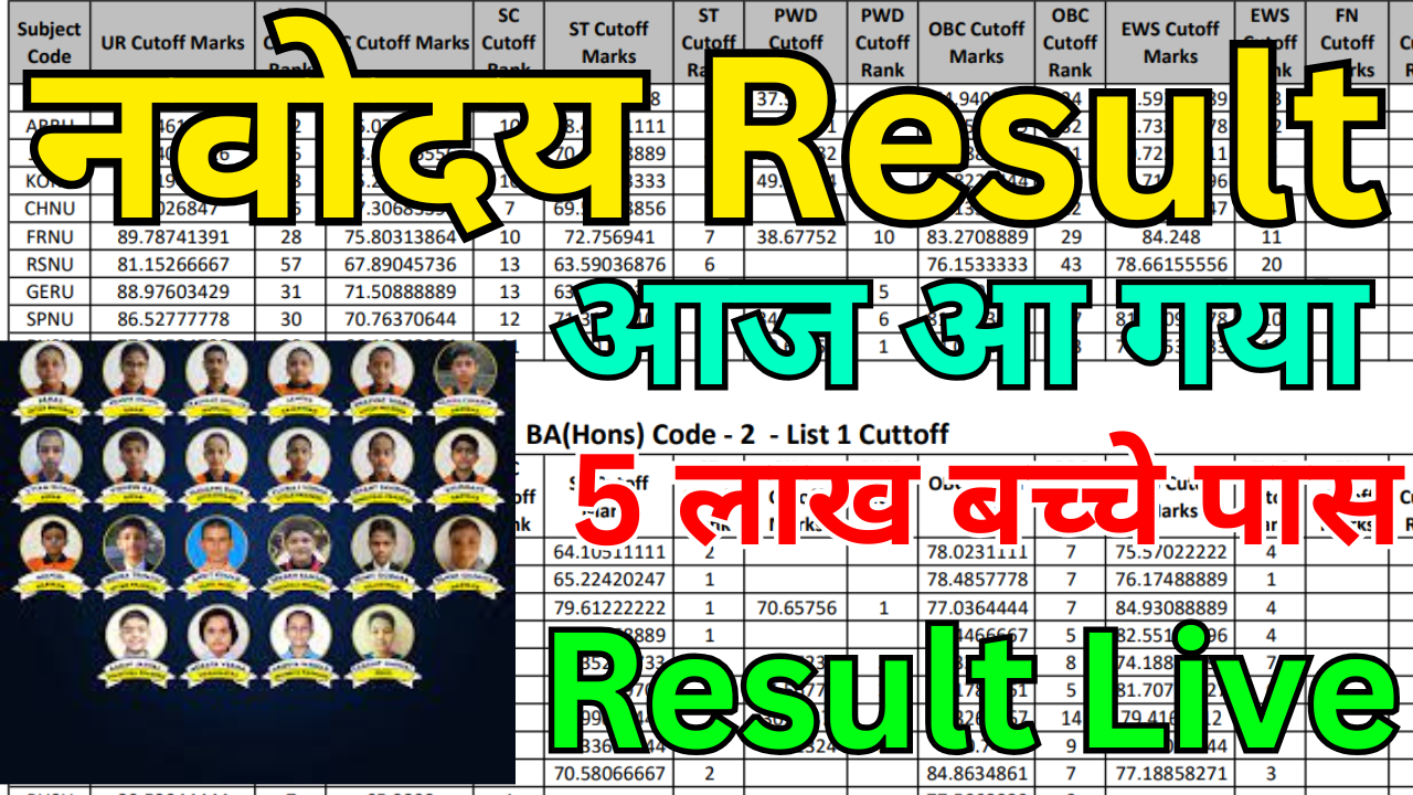 Navodaya Vidyalaya Result Check करने का आसान तरीका