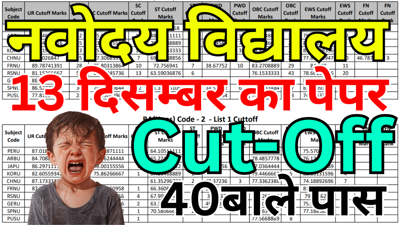 Navodaya Cut Off Released – Cut Off कैसे निकाला गया