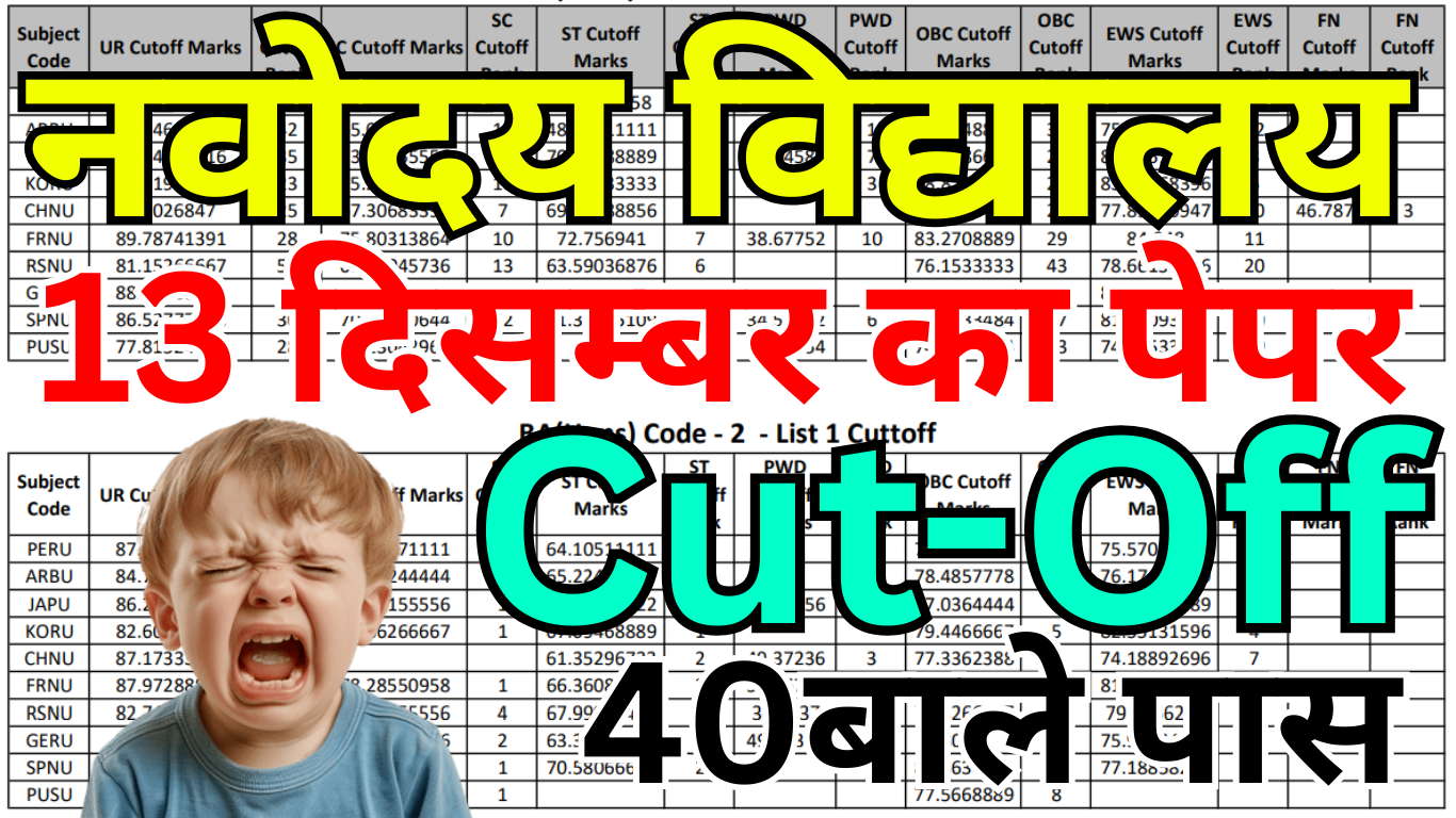 Navodaya Cut Off जारी – आज की सबसे बड़ी अपडेट