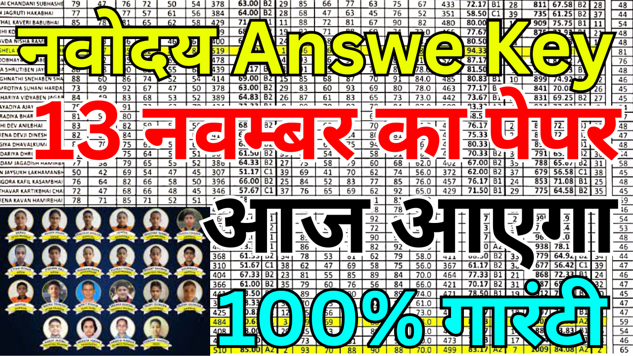 Navodaya Answer Key 2025 Class 6 सभी प्रश्नों के सही उत्तर