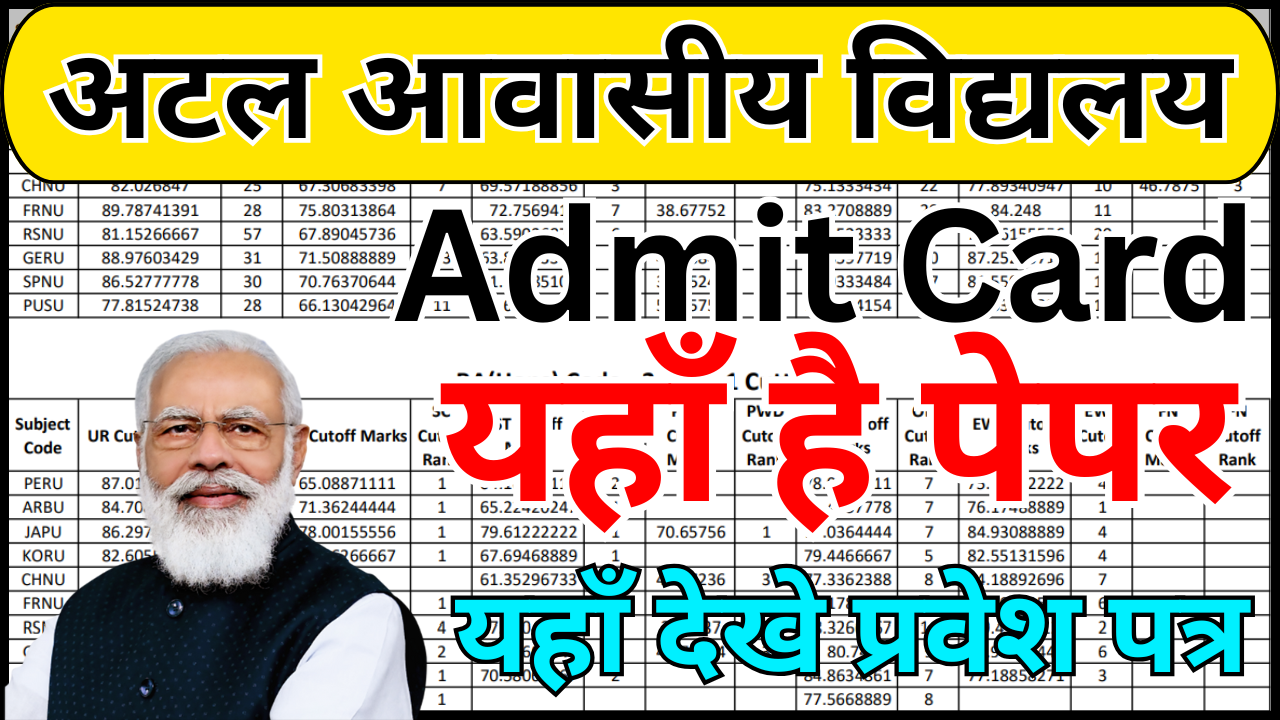 Atal Awasiya Vidyalaya प्रवेश परीक्षा एडमिट कार्ड 2026 डाउनलोड लिंक