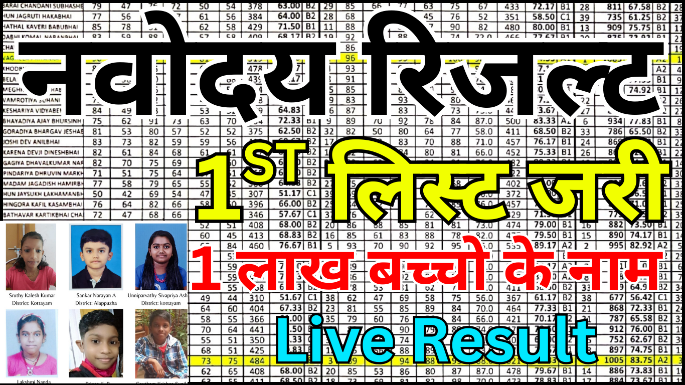 नवोदय रिजल्ट 1st लिस्ट 2026 कैसे देखें