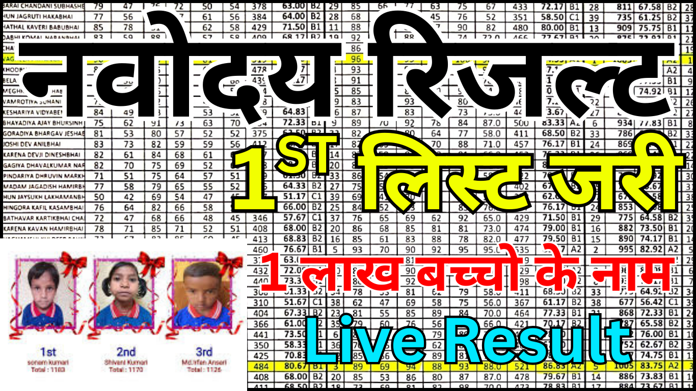 नवोदय 1st लिस्ट रिजल्ट चेक करने का आसान तरीका