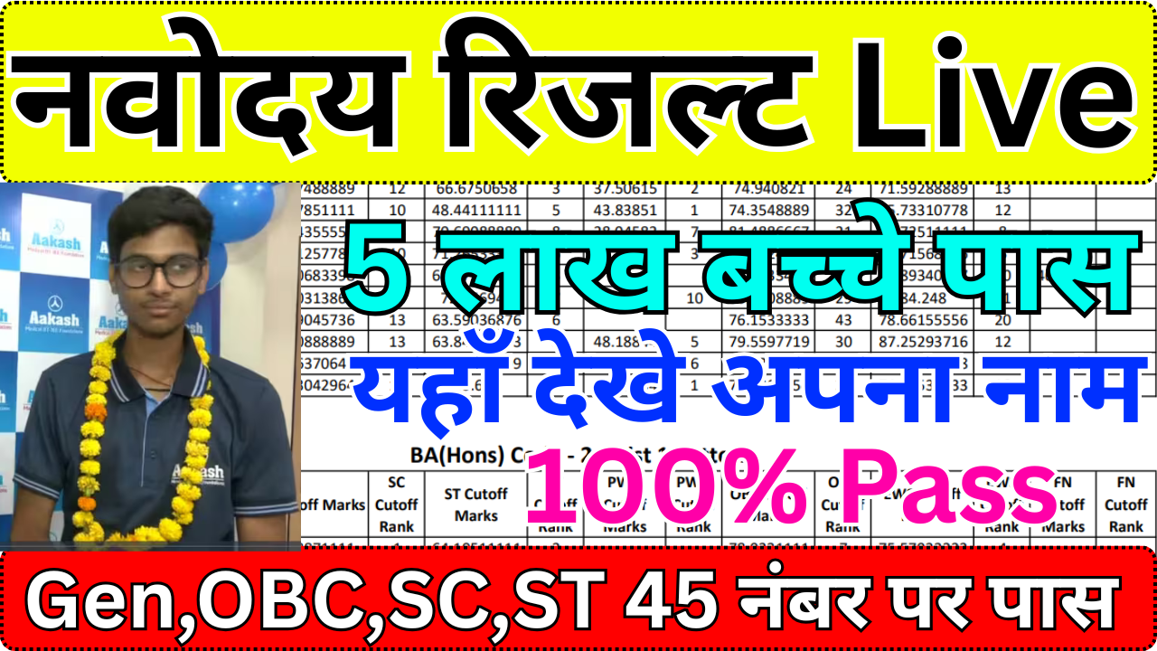 नवोदय चयन परिणाम 2026 डाउनलोड करें – पूरी जानकारी