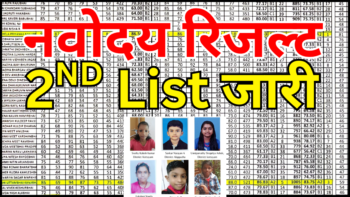 Navodaya 2nd Merit List 2026 डाउनलोड लिंक यहाँ - Navodaya Trick