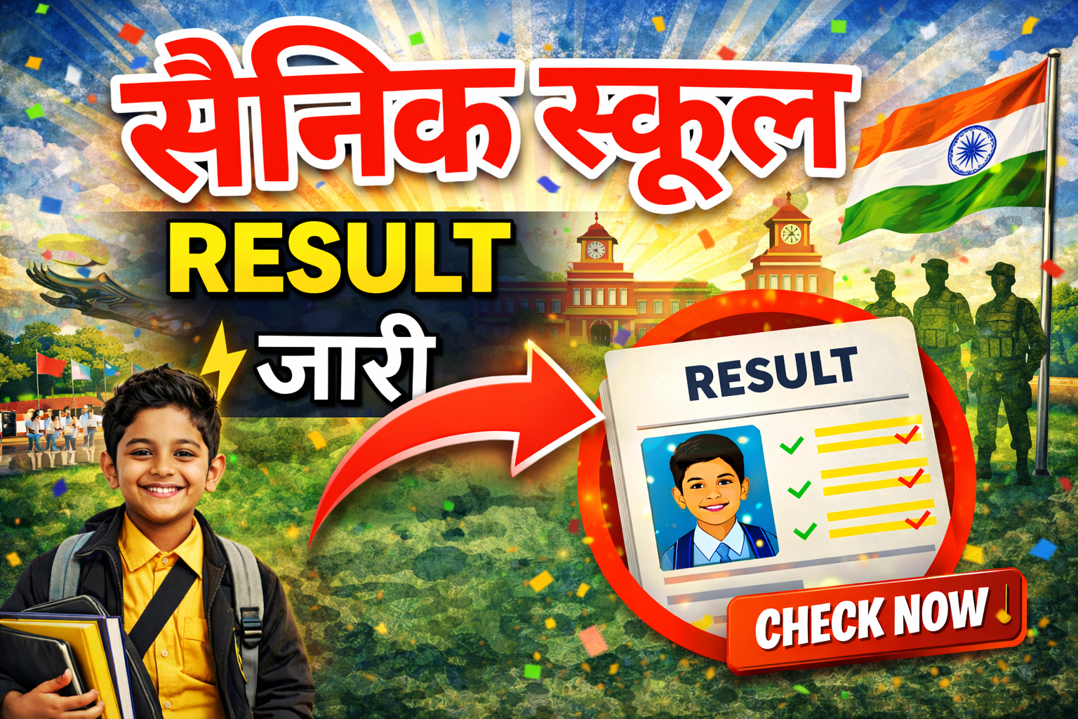 सैनिक स्कूल प्रवेश परीक्षा परिणाम 2026 घोषित, यहां से देखें